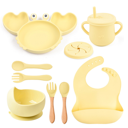 Silicone Crab Baby Feeding Set