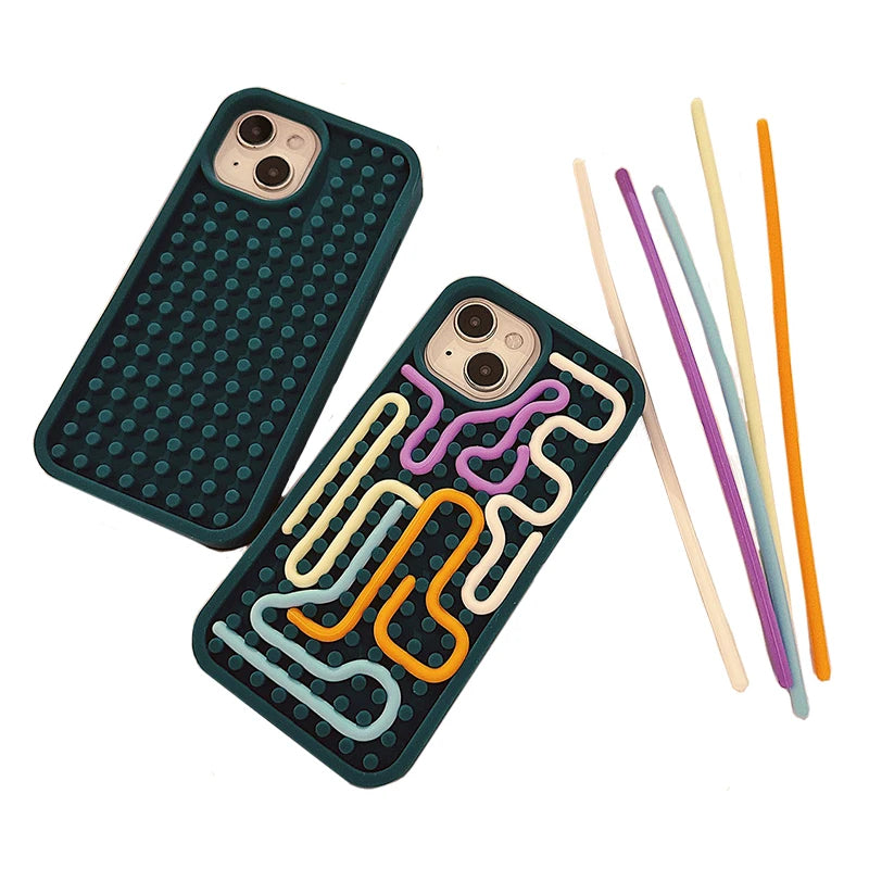 Stress-Relief Phone Case – Soft Silicone Fidget Cover with Bubble Pop Design for iPhone/Android