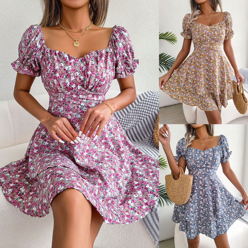 Women Mini Dress Temperament Big Swing Loose - Short Sleeves Summer Dress Clothes