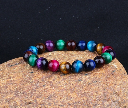 Semi-precious Stone Blue Tiger Stone Handmade Jewelry Couple Bracelet