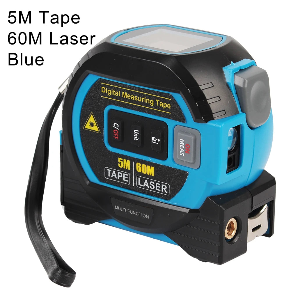 3 in 1 Laser Rangefinder LCD Display with Backlight Distance Meter Building Measurement Device Tape Measure Ruler