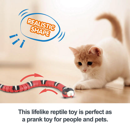 Sensing Interactive Cat Toys Automatic Eletronic Snake Cat Teasering Play USB Rechargeable