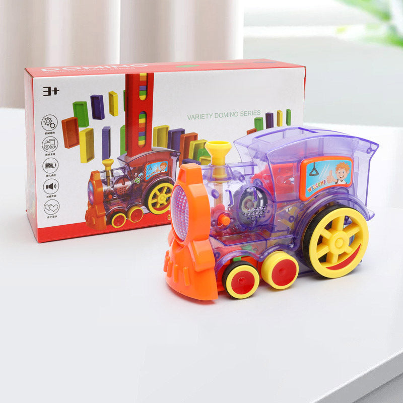 Domino Train Toys Baby Toys Car Puzzle Automatic Release Licensing Electric Building Blocks