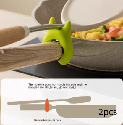 Silicone Multifunctional Spatula and Spoon Holder – Anti-Overflow, Anti-Scalding Clip for Cooking Pots – Kitchen Gadgets Organizer