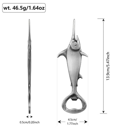 Creative Swordfish Metal Beer Bottle Opener – Unique Kitchen Bar Accessory, Beer Gifts & Gadgets