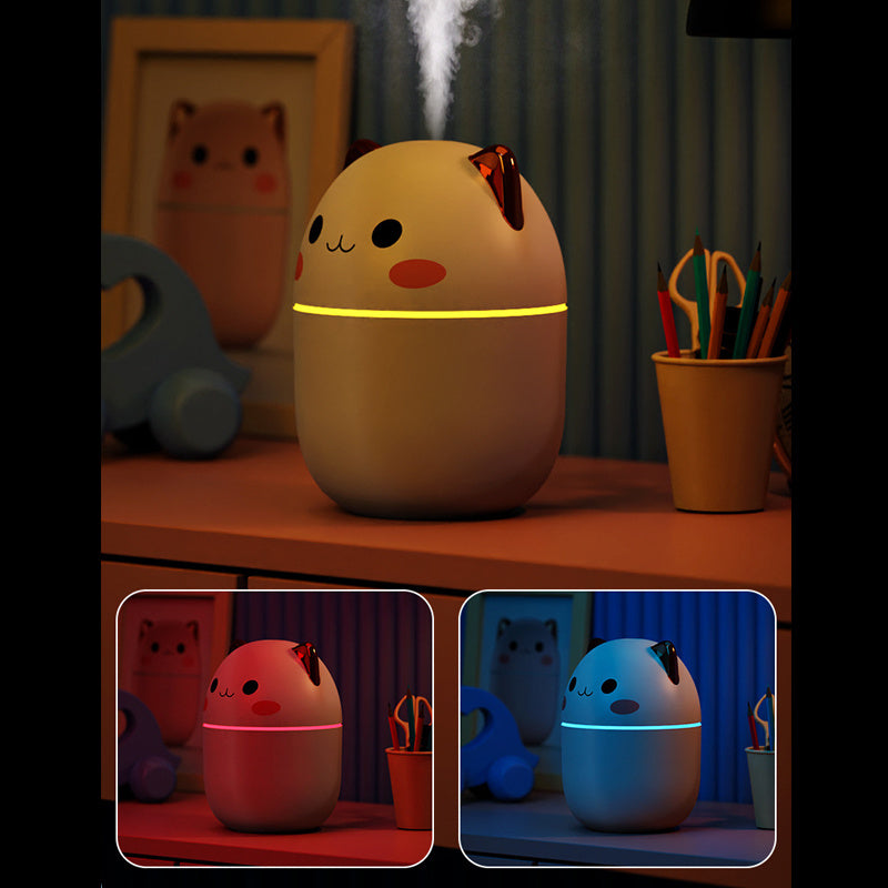 Cute Cat Air Humidifier – Ultra-Silent USB Cool Mist, LED Aromatherapy Diffuser for Office, Bedroom, Car & Home