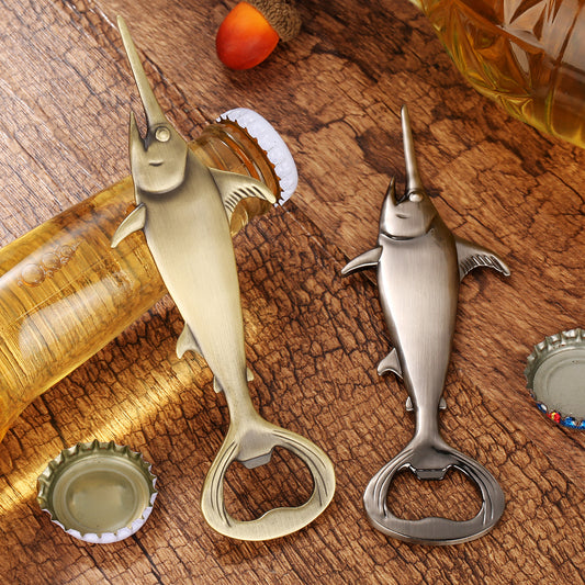 Creative Swordfish Metal Beer Bottle Opener – Unique Kitchen Bar Accessory, Beer Gifts & Gadgets
