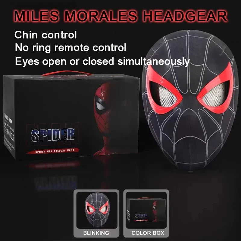 New Spider man Mask - Rechargeable Remote Eyes Movable Mask