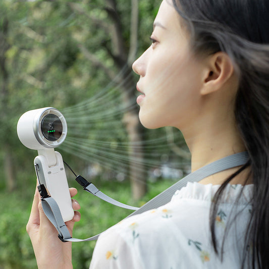 Portable Hanging Neck Fan – 180° Folding Turbo Mini Fan, Handheld & Desktop, High-Speed Cooling for Outdoor Use
