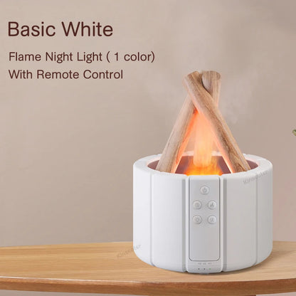 Flame Aroma Diffuser Bonfire Air Humidifier Ultrasonic Cool Mist Maker Fogger LED Essential Oil Lamp Difusor