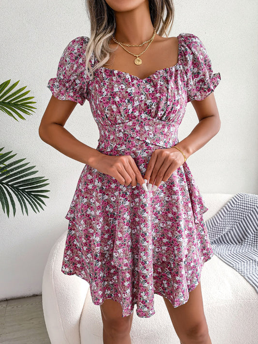 Women Mini Dress Temperament Big Swing Loose - Short Sleeves Summer Dress Clothes