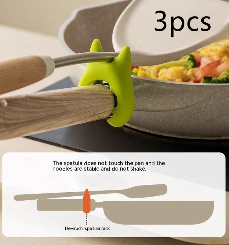 Silicone Multifunctional Spatula and Spoon Holder – Anti-Overflow, Anti-Scalding Clip for Cooking Pots – Kitchen Gadgets Organizer