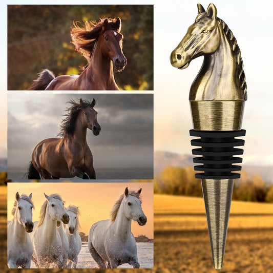 Luxury Horse Head Wine Stopper – Animal Design Bottle Cap for Red Wine Preservation & Gift