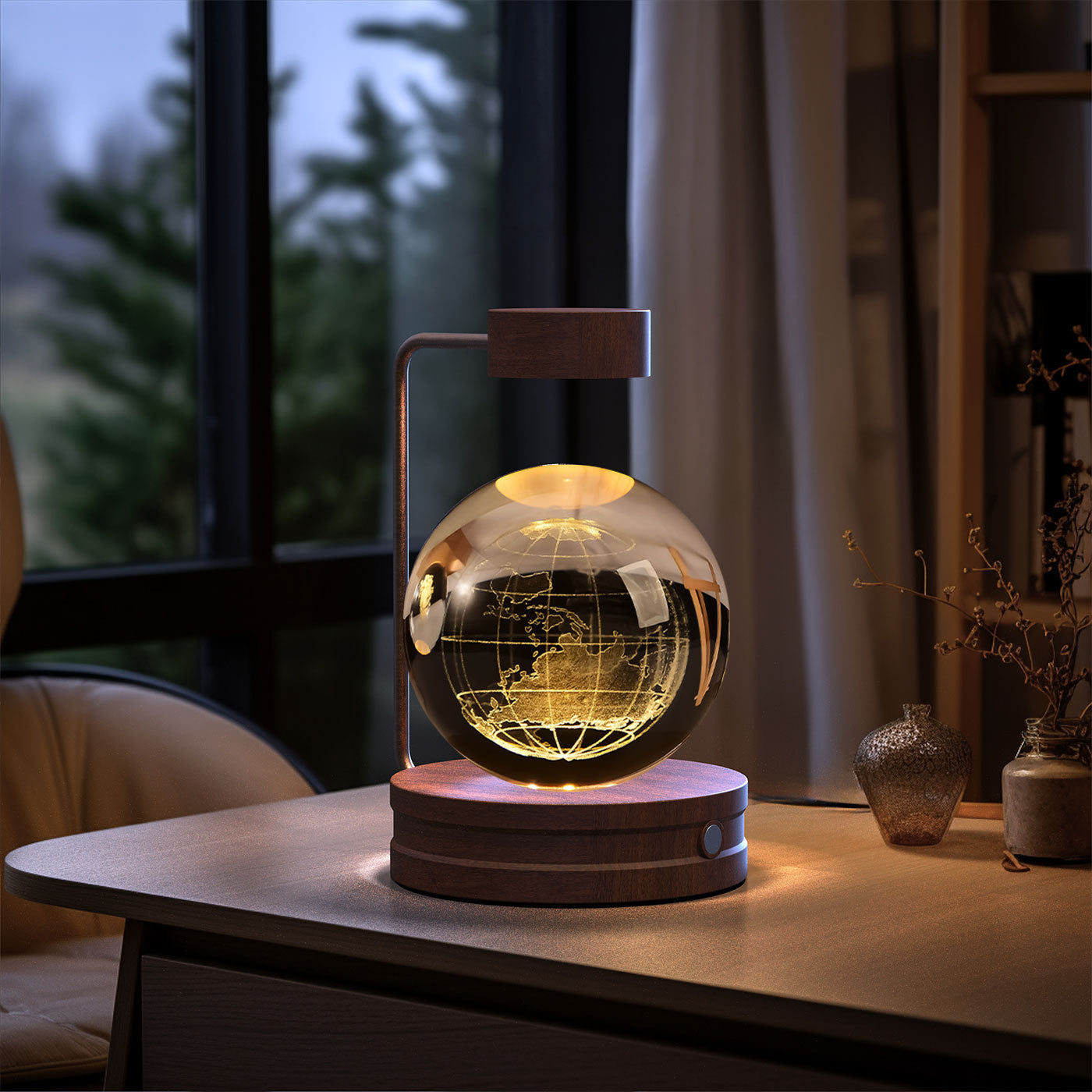 Crystal Ball Cosmic Dinosaur Indoor Night Light USB Power Warm Bedside Light Night Lamp