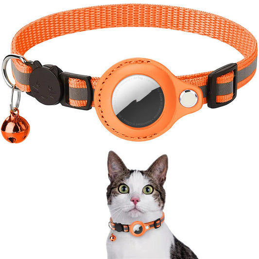 Waterproof Reflective Airtag Collar Holder Case for Dogs Cats – Pet Tracker Cover Adjustable Nylon