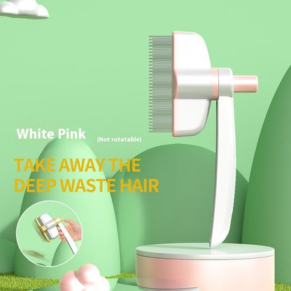 Self-Cleaning Pet Grooming Comb for Cats and Dogs - Hair Removal Brush, Flea Removal, Deshedding Tool for Long Hair Pets