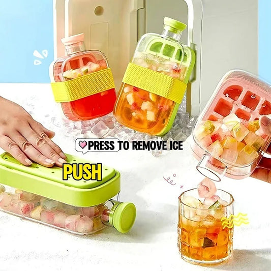 Portable One-Click Instant Ice Maker Cup – Stylish Cooling Mug with Straw & Curling Mold for Drinks