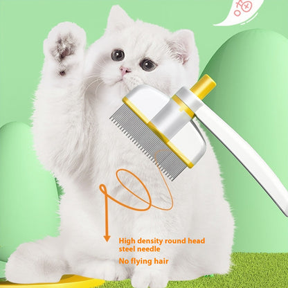 Self-Cleaning Pet Grooming Comb for Cats and Dogs - Hair Removal Brush, Flea Removal, Deshedding Tool for Long Hair Pets