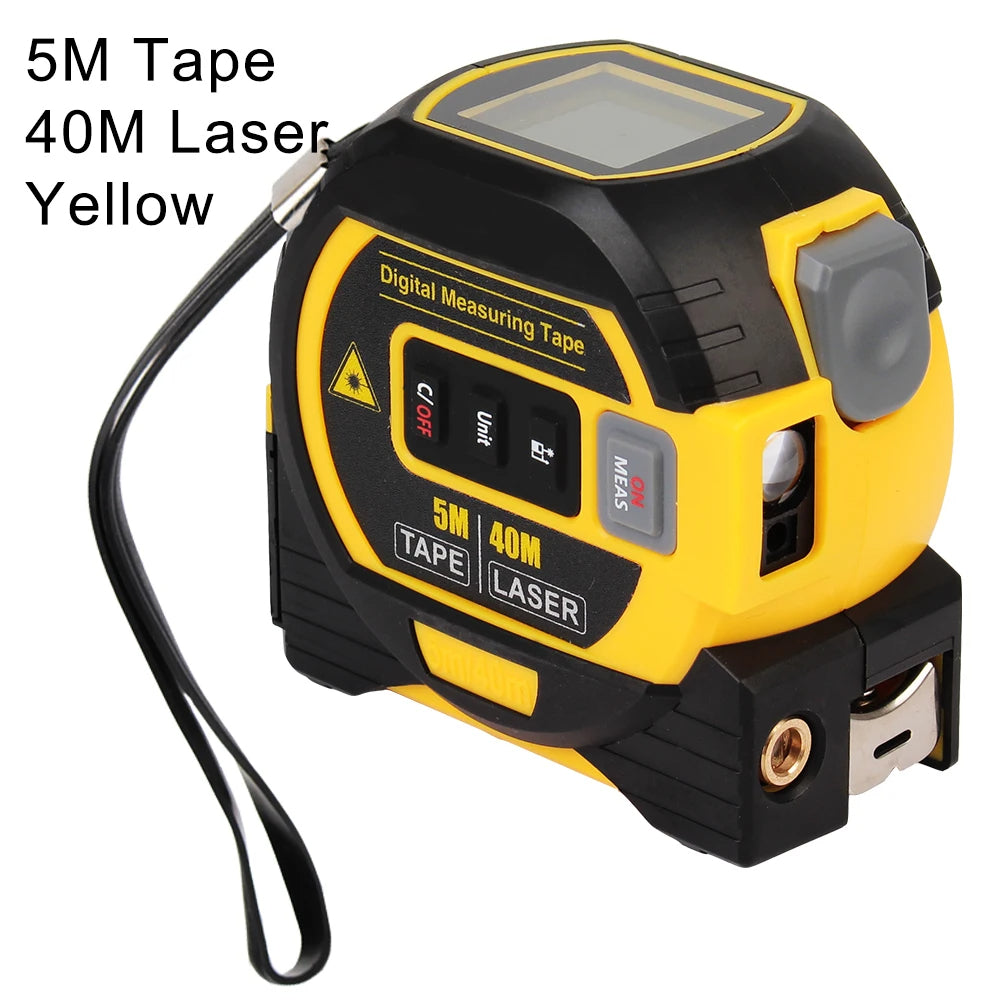 3 in 1 Laser Rangefinder LCD Display with Backlight Distance Meter Building Measurement Device Tape Measure Ruler