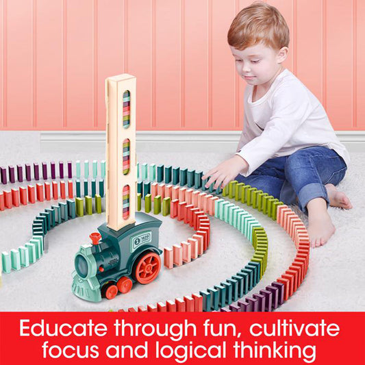 Domino Train Toys Baby Toys Car Puzzle Automatic Release Licensing Electric Building Blocks