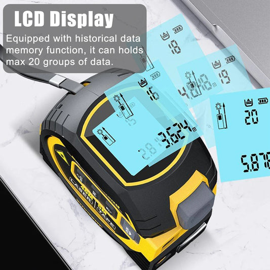 3 in 1 Laser Rangefinder LCD Display with Backlight Distance Meter Building Measurement Device Tape Measure Ruler
