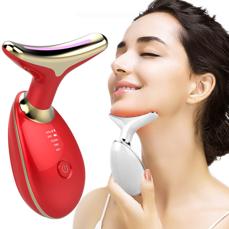 EMS Neck Massager with Heat – Skin Tightening & Wrinkle Remover for Anti-Aging Face Care