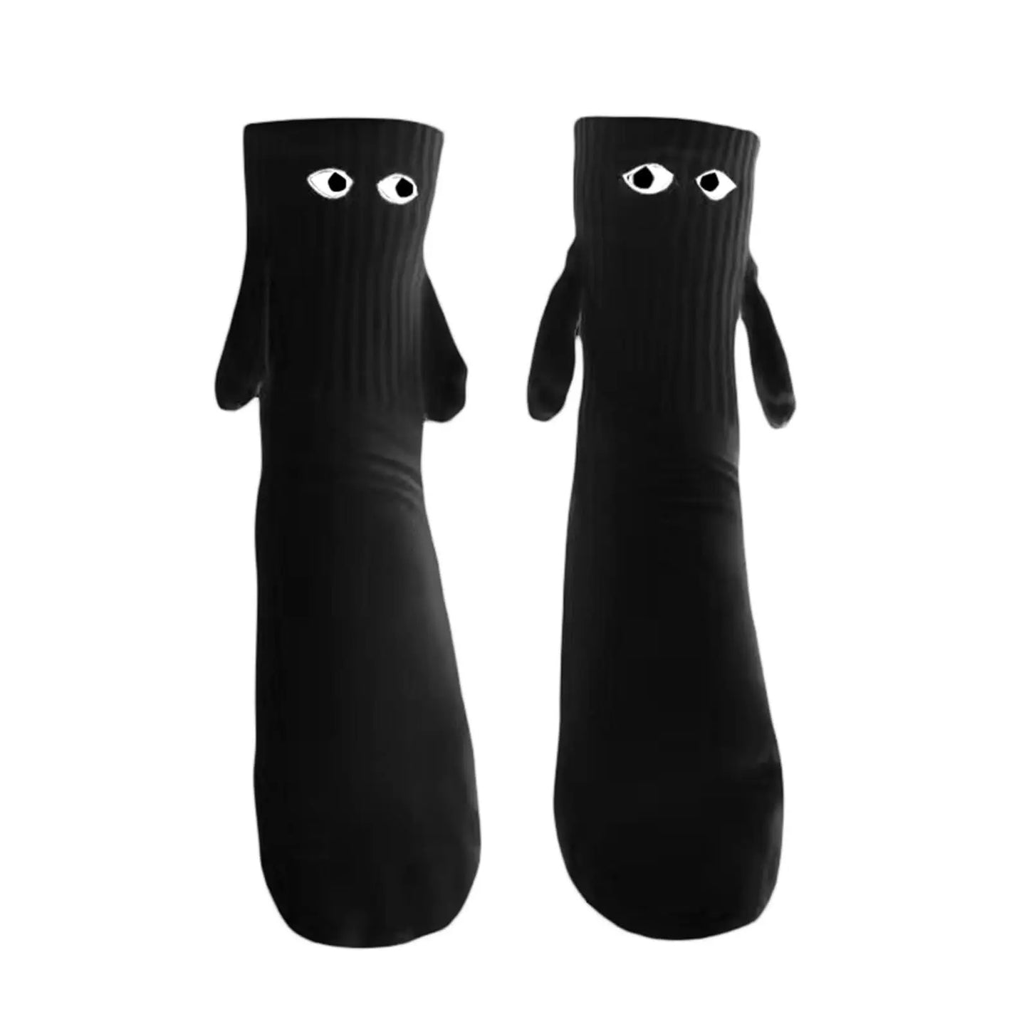 Woman Socks - 1 Pair Socks - Cartoon Socks -Black & White Funny Couple Socks for Women