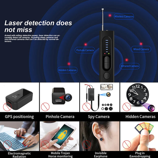 X13 Hidden Camera Detector,Anti-spy Wireless WiFi Camera Scanner Hidden Camera Lens Finder