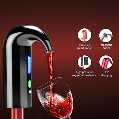 Electric Wine Aerator Pourer, Wine Decanter Pump Dispenser Set Stopper Multi-Smart Automatic Filter Wine Dispenser