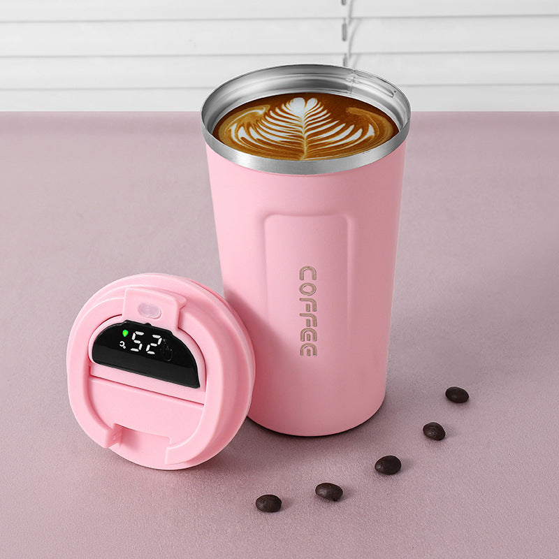 Thermos Coffee Cup with Temperature Display 510ml coffee Cup Double Layer & Stainless Steel Insulation Cup