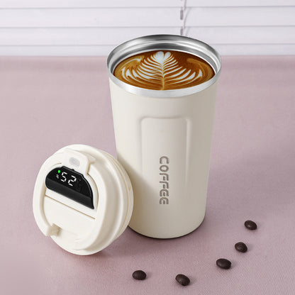 Thermos Coffee Cup with Temperature Display 510ml coffee Cup Double Layer & Stainless Steel Insulation Cup