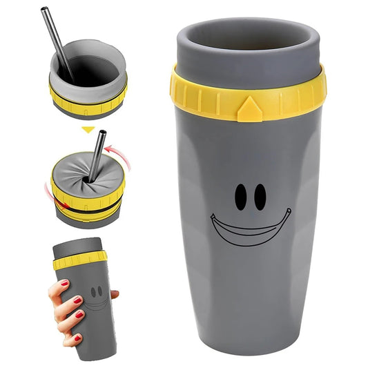 Coffee Straw Twistable Cup, Travel mug double silicone seals ensure a leak-proof