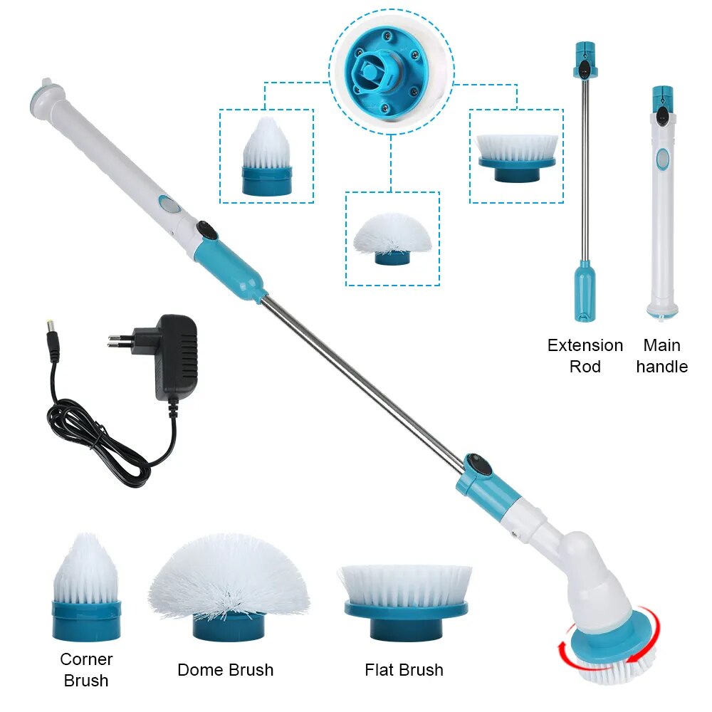 Electric Spin Cleaner Electric Spin Scrubber, Cordless Cleaning Brush with Adjustable Speeds and Extendable Long Handle