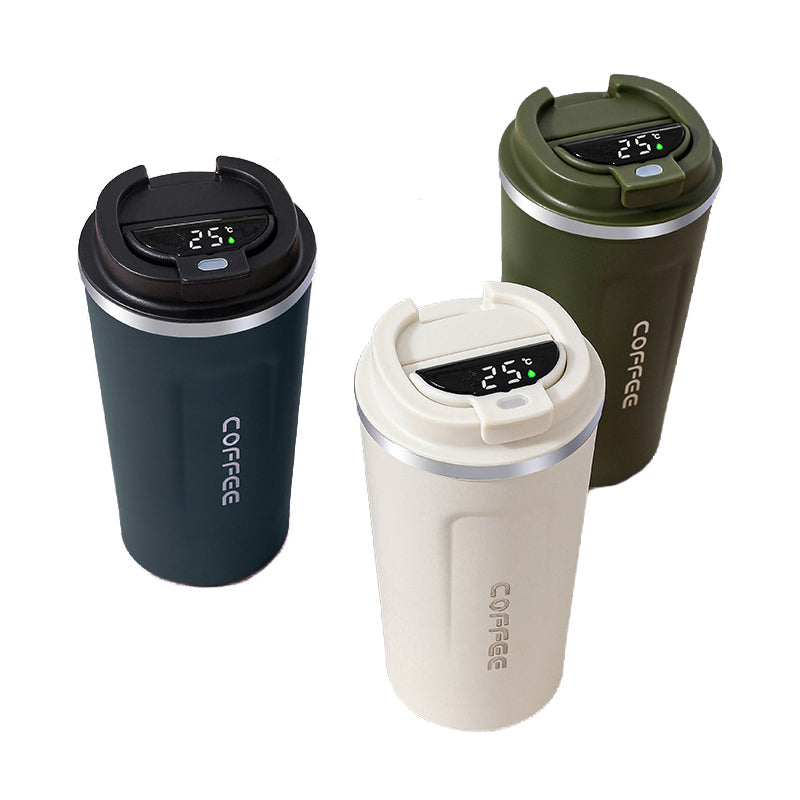 Thermos Coffee Cup with Temperature Display 510ml coffee Cup Double Layer & Stainless Steel Insulation Cup