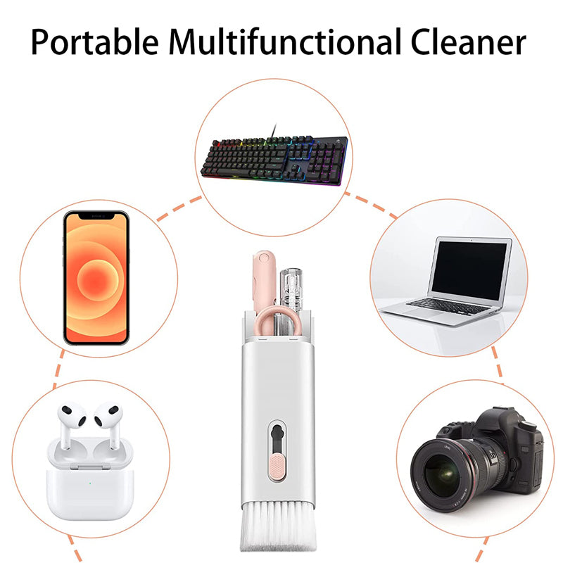 7 in 1 Cleaner Portable Multifunctional Cleaning Tool 7 in 1 Cleaner Kit for Headphones Keyboard Earbuds Computer