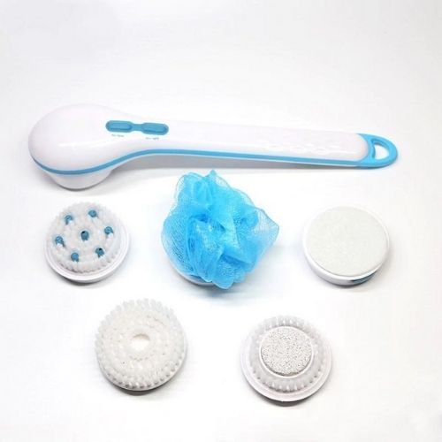 Electric Spin Scrubber, Power Cleaning Brush Shower Scrubber with Digital Display and 4 Replaceable Heads, 2 Adjustable Speeds, Electric Scrubber Brush Electric Shower Brush