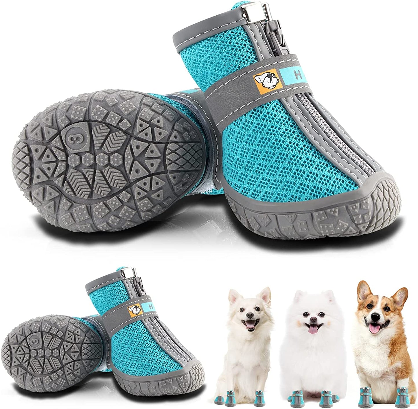Dog Shoes for Hot Weather Breathable Dog Boots for Hot Pavement Dog Summer Shoes Non-Slip Pet Paw Protector