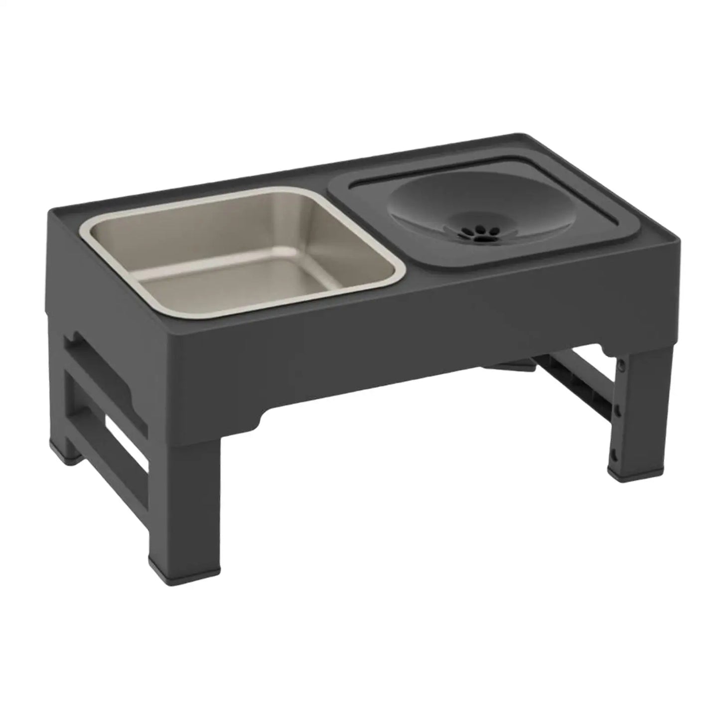 Elevated Mess-Free Dog Bowl Pet Fusion Elevated Dog Bowls in Premium Anodized Aluminum Stand