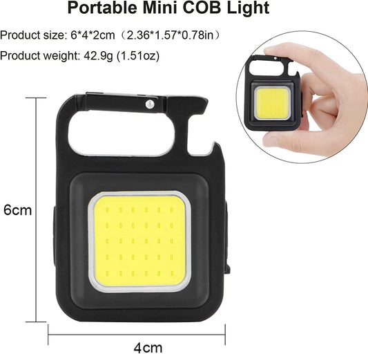 Portable Small Led Keychain Flashlights COB Work Light 2000Lumens Rechargeable Waterproof 5 Light Modes Mini Flashlights