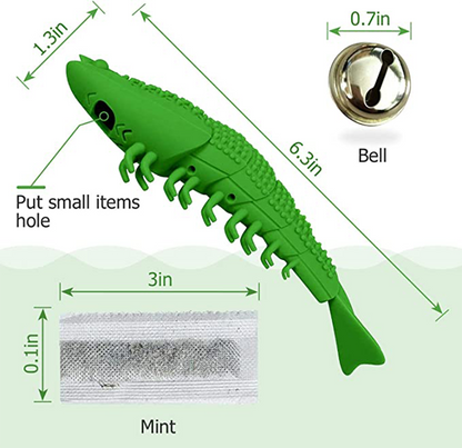 Pet Cat Toothbrush Catnip Toy, Silicone Easy to Clean Soft Durable Cat Toy Bite Resistant Fish Shape