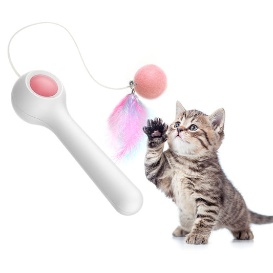 Cat Retractable Stick Feather Toy for All Breed Sizes