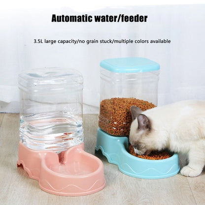 Pet Feeder & Water Dispenser Automatic Dog Cat Water Dispenser Gravity Feeder Set